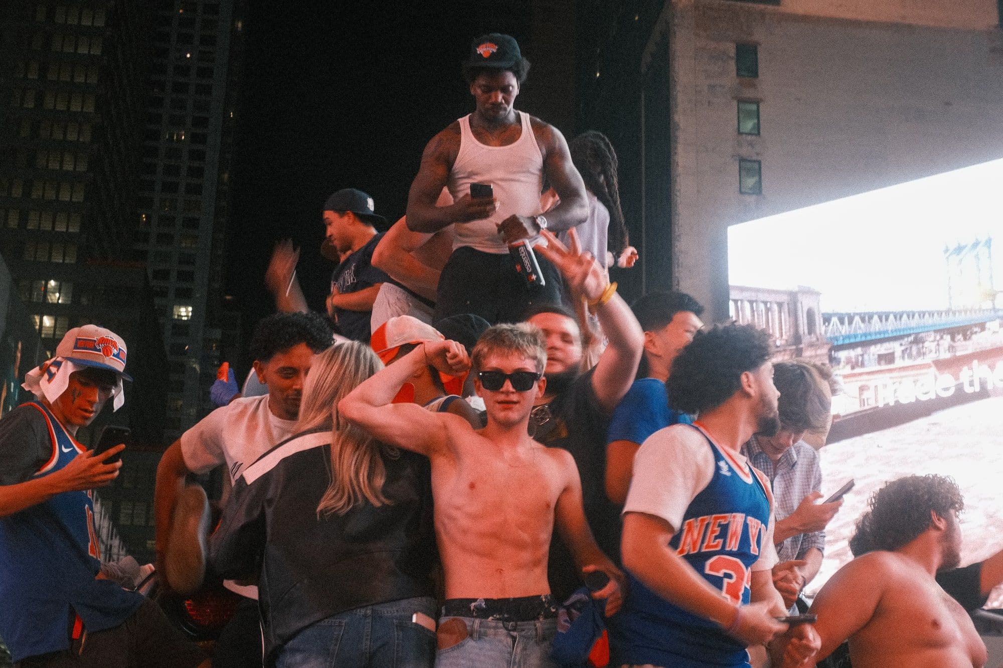 Knicks fans on the waterfront