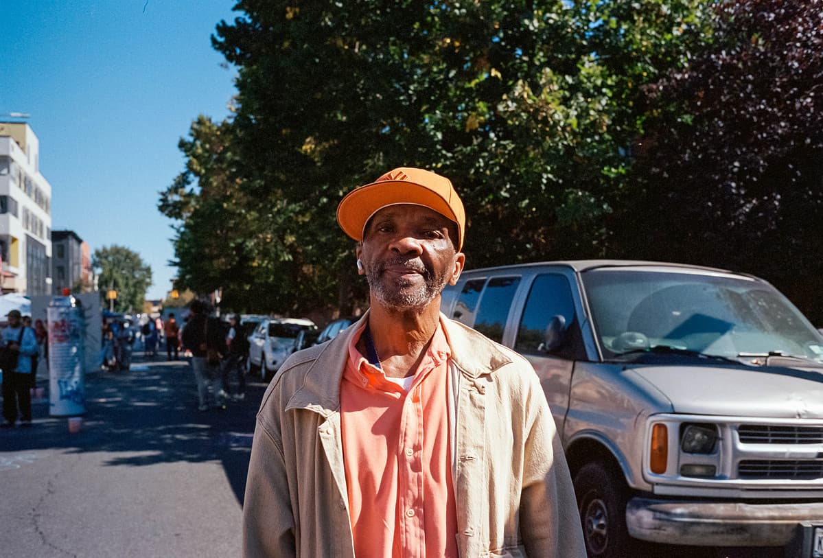 Orange cap on the avenue